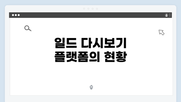 일드 다시보기 플랫폼의 현황