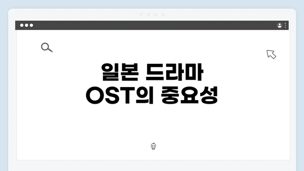 일본 드라마 OST의 중요성