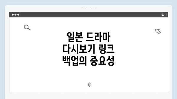 일본 드라마 다시보기 링크 백업의 중요성