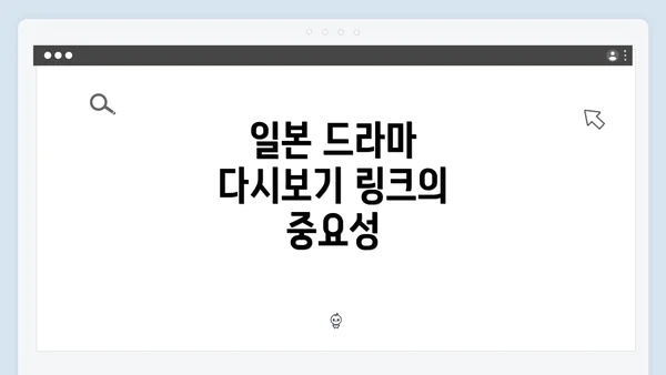 일본 드라마 다시보기 링크의 중요성