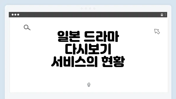 일본 드라마 다시보기 서비스의 현황