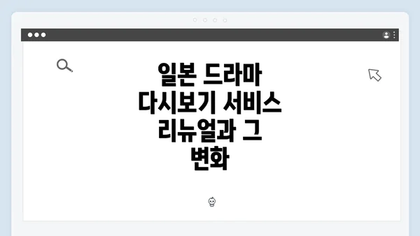 일본 드라마 다시보기 서비스 리뉴얼과 그 변화