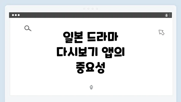 일본 드라마 다시보기 앱의 중요성