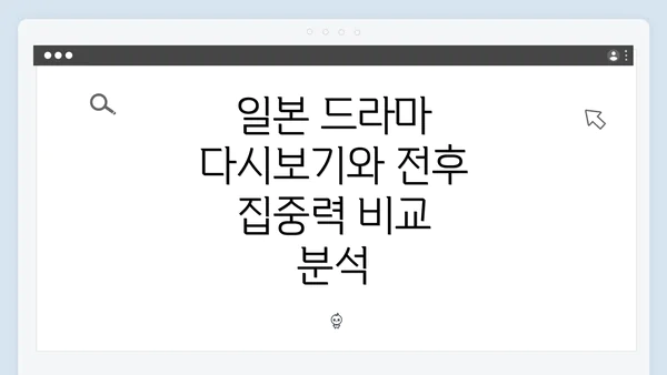 일본 드라마 다시보기와 전후 집중력 비교 분석