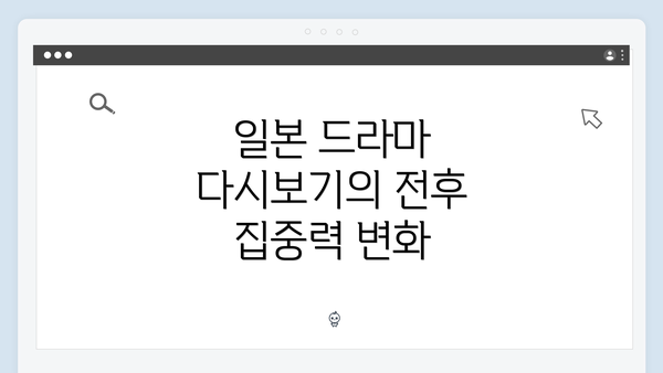 일본 드라마 다시보기의 전후 집중력 변화