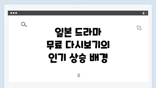 일본 드라마 무료 다시보기의 인기 상승 배경