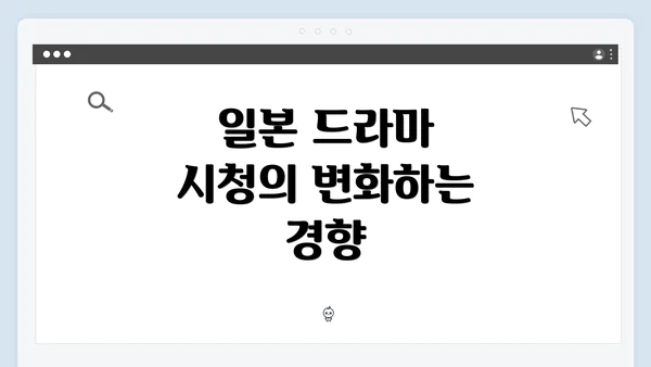 일본 드라마 시청의 변화하는 경향