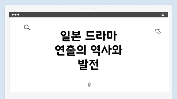 일본 드라마 연출의 역사와 발전