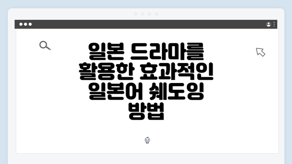 일본 드라마를 활용한 효과적인 일본어 쉐도잉 방법