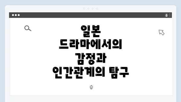 일본 드라마에서의 감정과 인간관계의 탐구
