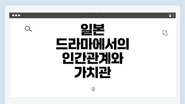 일본 드라마에서의 인간관계와 가치관