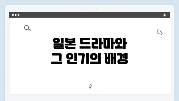 일본 드라마와 그 인기의 배경