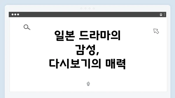 일본 드라마의 감성, 다시보기의 매력