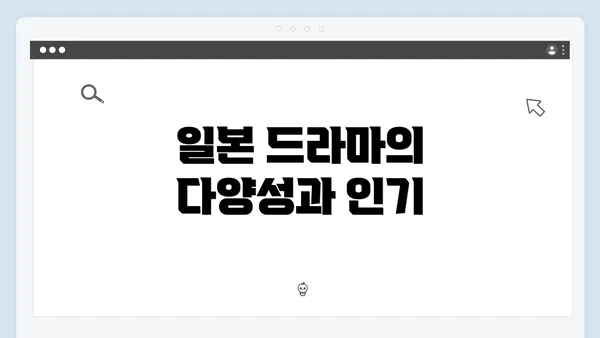 일본 드라마의 다양성과 인기