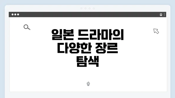 일본 드라마의 다양한 장르 탐색