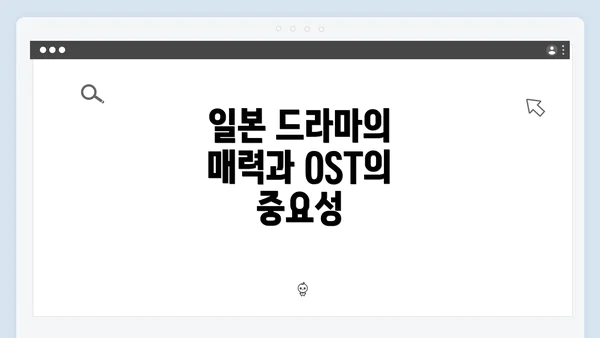 일본 드라마의 매력과 OST의 중요성