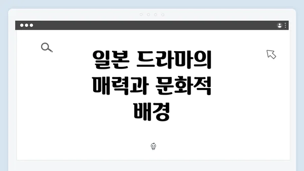 일본 드라마의 매력과 문화적 배경