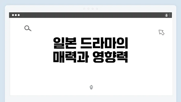 일본 드라마의 매력과 영향력