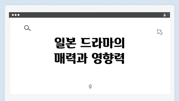 일본 드라마의 매력과 영향력