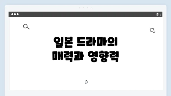일본 드라마의 매력과 영향력