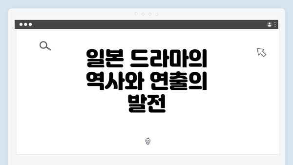 일본 드라마의 역사와 연출의 발전