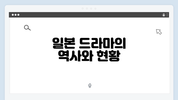 일본 드라마의 역사와 현황