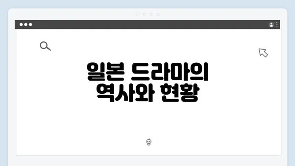 일본 드라마의 역사와 현황