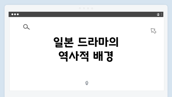 일본 드라마의 역사적 배경