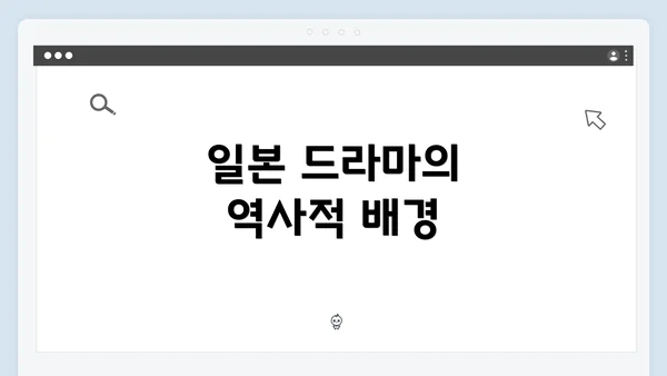 일본 드라마의 역사적 배경