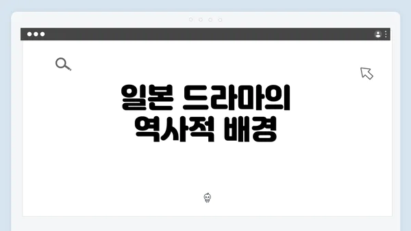 일본 드라마의 역사적 배경