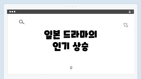 일본 드라마의 인기 상승