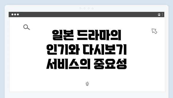 일본 드라마의 인기와 다시보기 서비스의 중요성