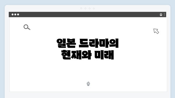 일본 드라마의 현재와 미래