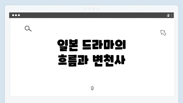 일본 드라마의 흐름과 변천사