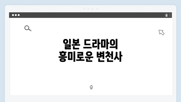 일본 드라마의 흥미로운 변천사