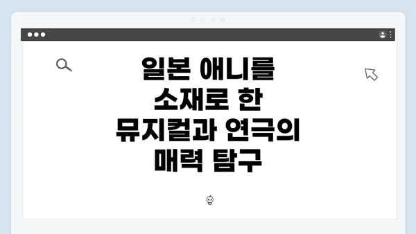 일본 애니를 소재로 한 뮤지컬과 연극의 매력 탐구
