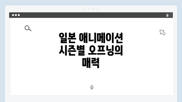 일본 애니메이션 시즌별 오프닝 영상 모음