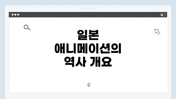 일본 애니메이션의 역사 개요