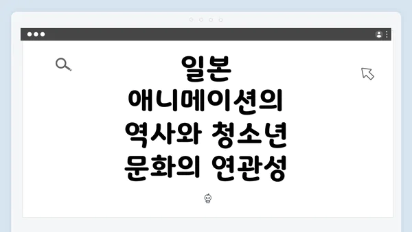 일본 애니메이션의 역사와 청소년 문화의 연관성