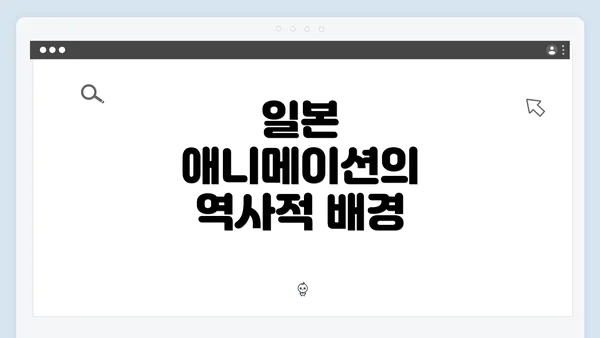 일본 애니메이션의 역사적 배경