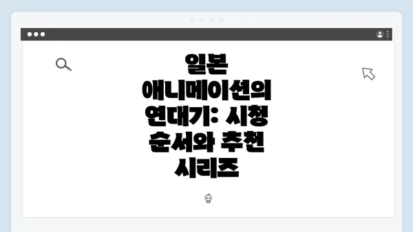 일본 애니메이션의 연대기: 시청 순서와 추천 시리즈