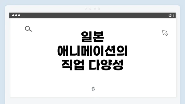 일본 애니메이션의 직업 다양성