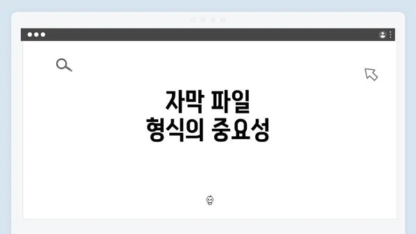 자막 파일 형식의 중요성