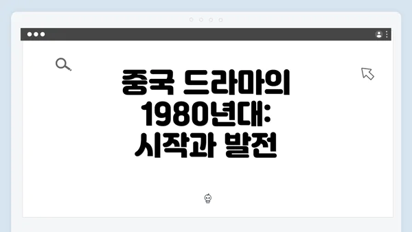 중국 드라마의 1980년대: 시작과 발전