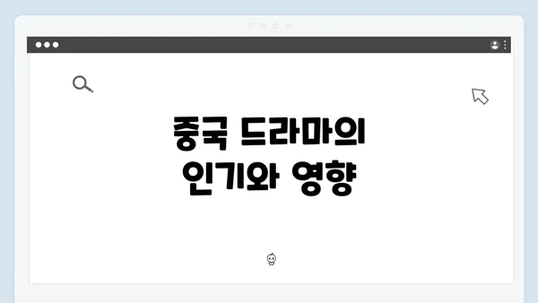 중국 드라마의 인기와 영향