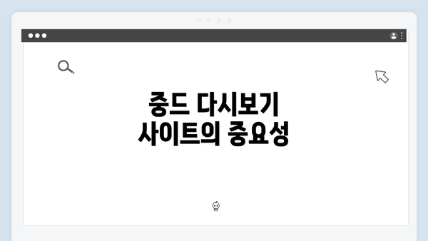 중드 다시보기 사이트의 중요성