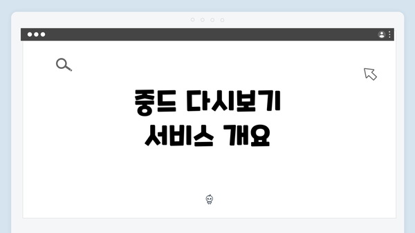 중드 다시보기 서비스 개요
