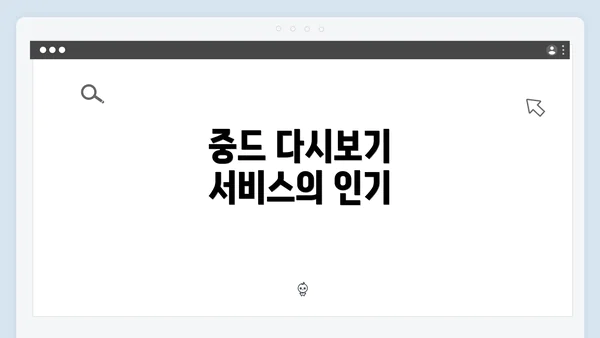 중드 다시보기 서비스의 인기