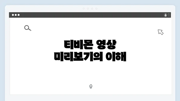 티비몬 영상 미리보기의 이해