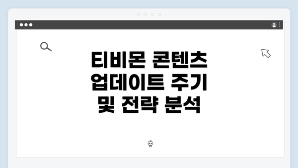 티비몬 콘텐츠 업데이트 주기 및 전략 분석